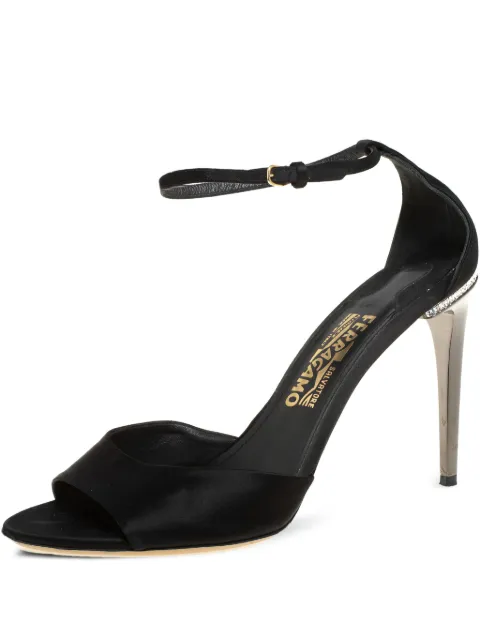 Ferragamo Pre-Owned 100mm satin ankle-buckle sandals