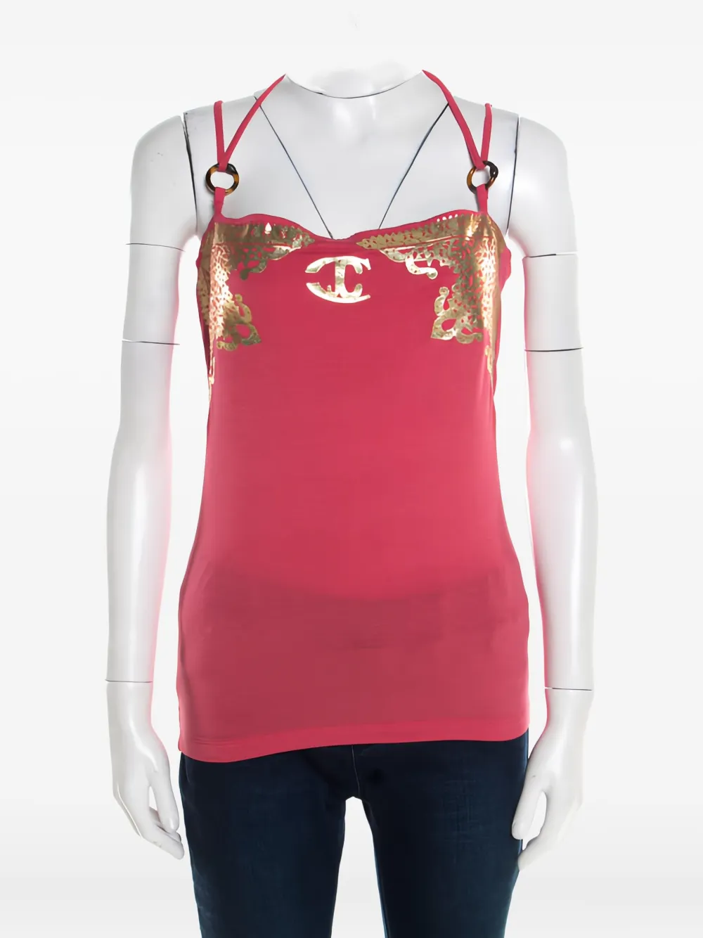 Just Cavalli Vintage logo-print top - ピンク Just Cavalli Vintage logo-print top - ピンク