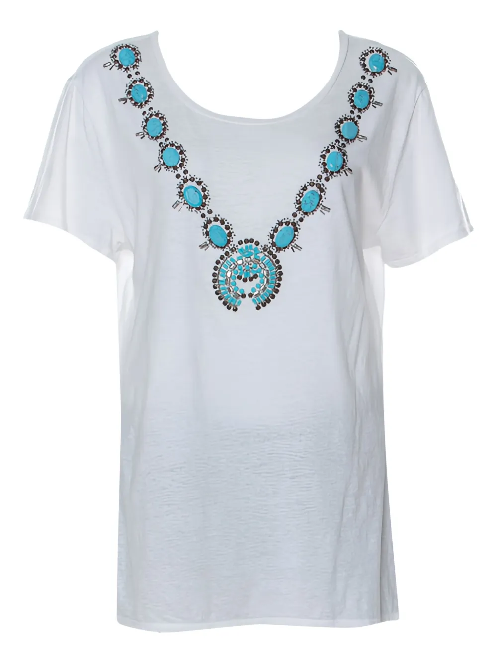 Tory Burch ビーズディテール Tシャツ - ホワイト Tory Burch ビーズディテール Tシャツ - ホワイト