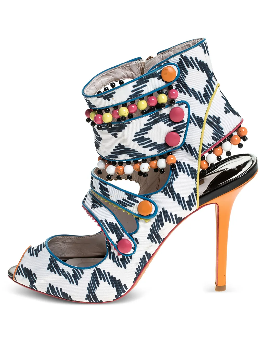 Sophia Webster 110mm beaded caged sandals | White | Image 1