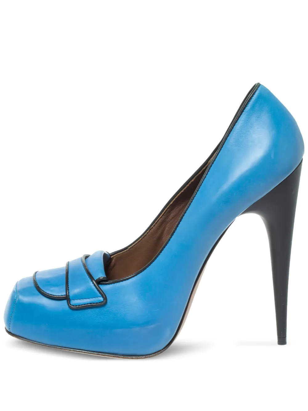 Marni Pre-Owned 135mm platform leather pumps | Blue | Image 1