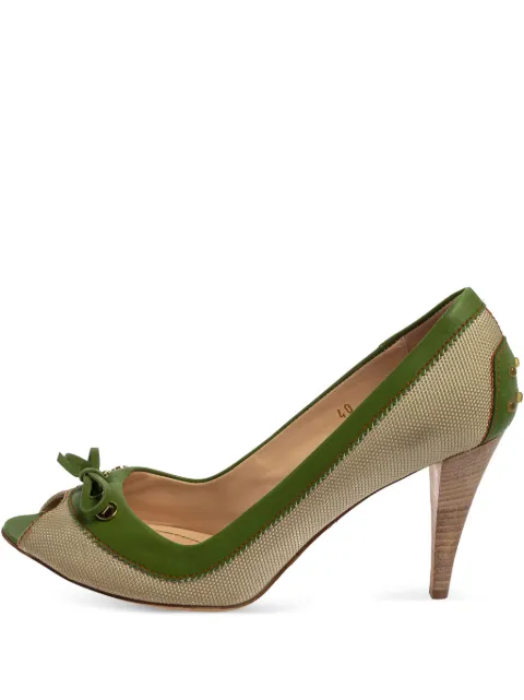 Tod's Vintage 90mm pre-owned peep-toe bow-detail sandals