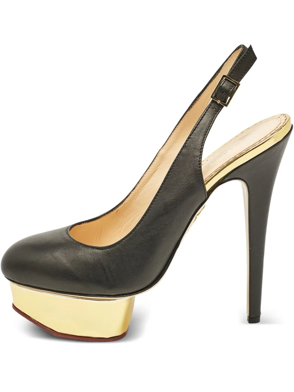 145mm leather heeled pumps