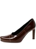 Prada Pre-Owned patent leather square toe pumps - Brown