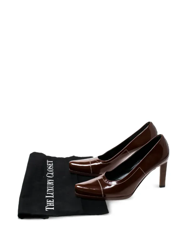 Prada Pre-Owned スクエアトゥ パンプス | ブラウン | FARFETCH JP