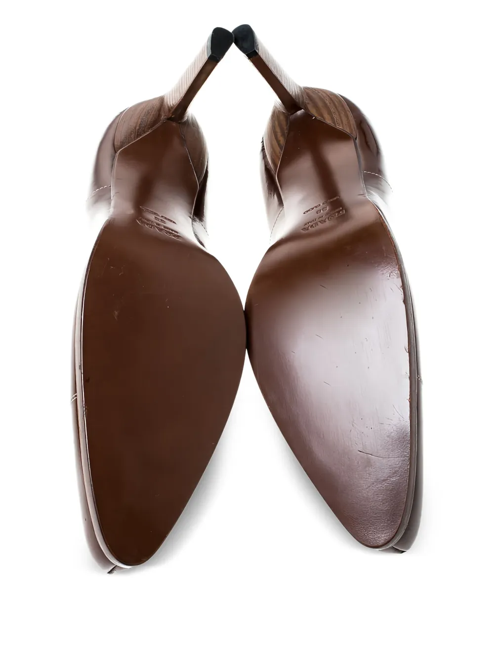 Prada Pre-Owned Lakleren pumps met vierkante neus - Bruin
