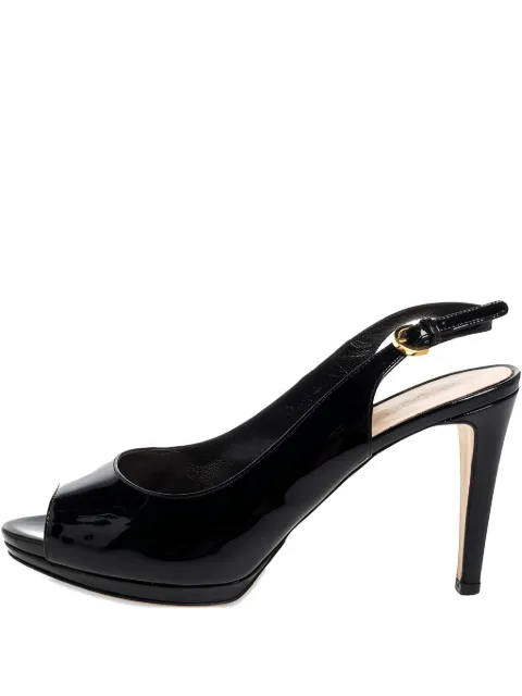Sergio Rossi Vintage 95mm leather slingback sandals