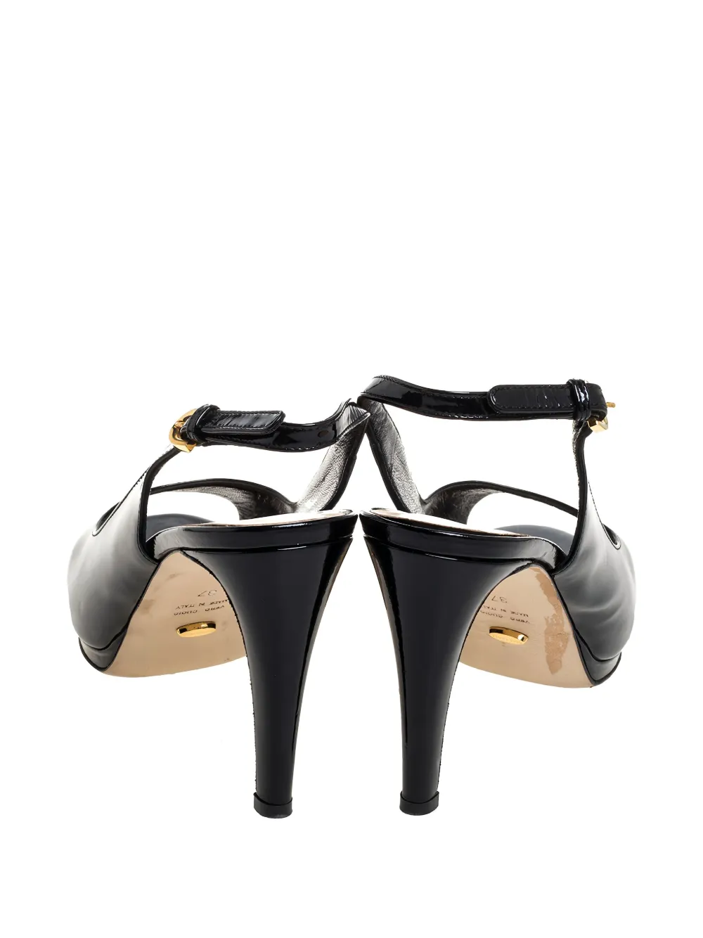 Sergio Rossi Vintage 95 mm leren slingback sandalen - Zwart