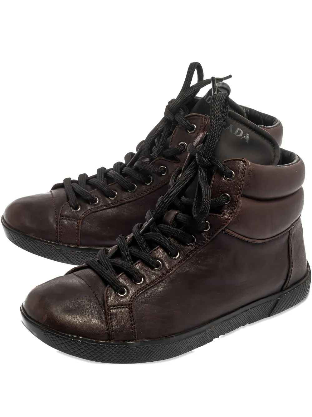 leather high-top sneakers