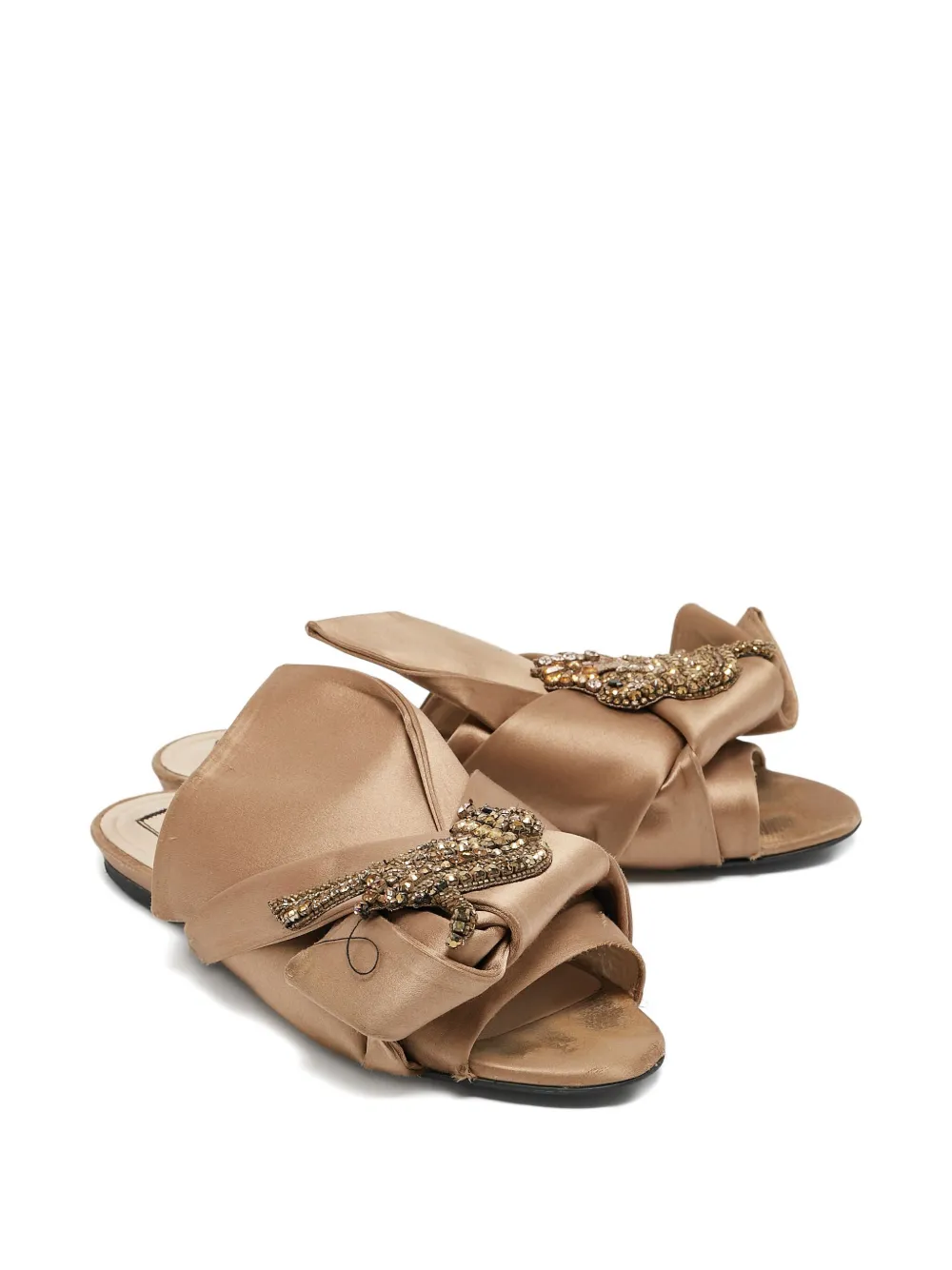 Nº21 Raso sandalen verfraaid met knoop - Bruin