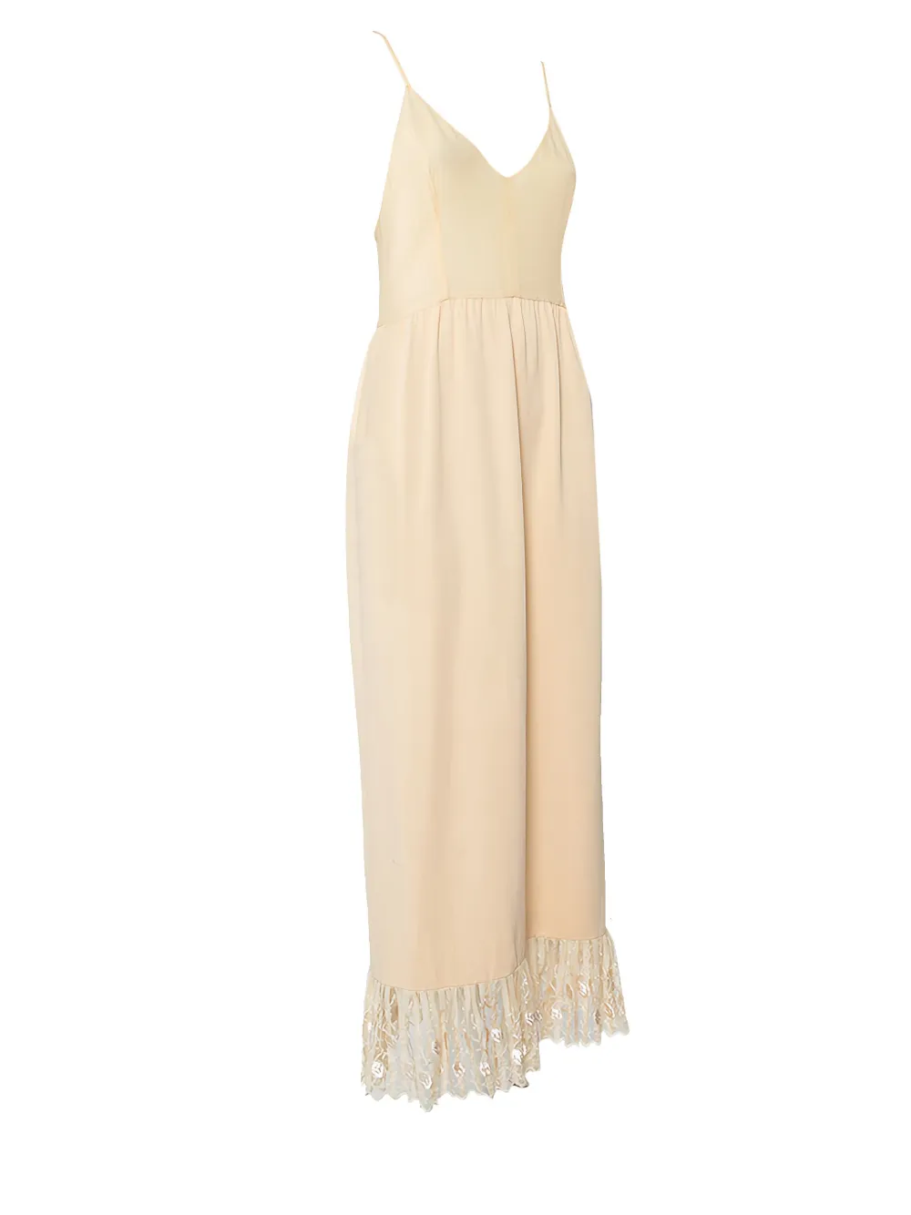 Chloé Pre-Owned Midi-jurk met kant - Beige
