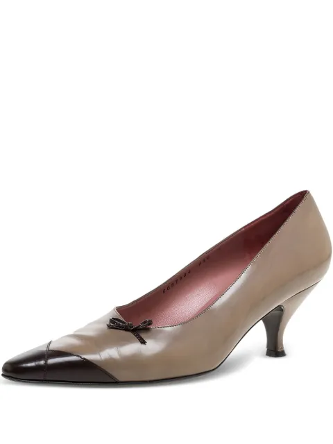 Ferragamo Pre-Owned 70mm leather bow-detail pumps