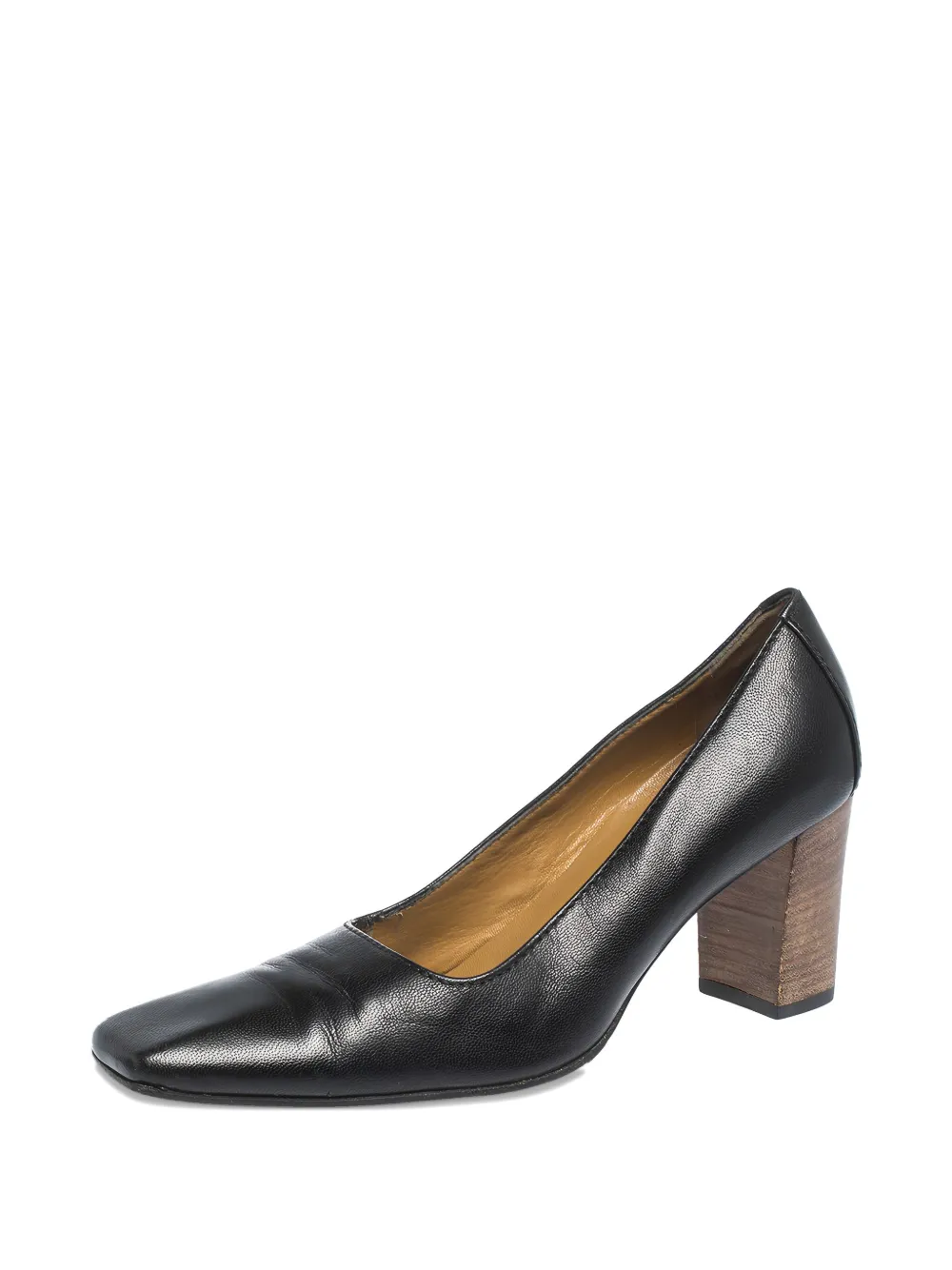 Gucci Pre-Owned 70 mm pumps met vierkante neus en blokhak - Zwart