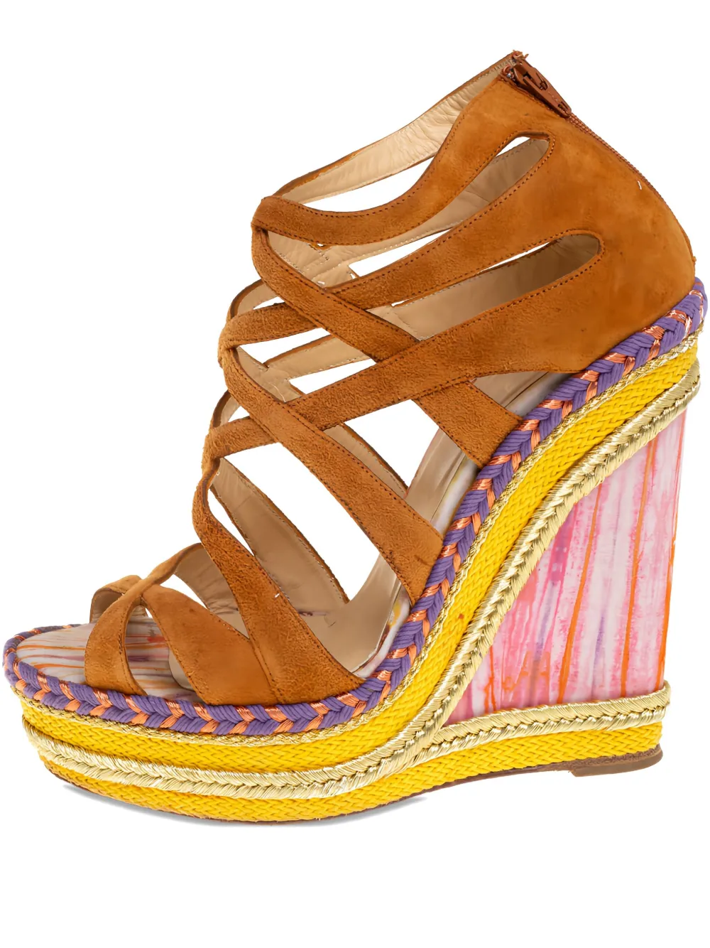 Christian Louboutin Pre-Owned 100mm leather heeled sandals - ブラウン Christian Louboutin Pre-Owned 100mm leather heeled sandals - ブラウン