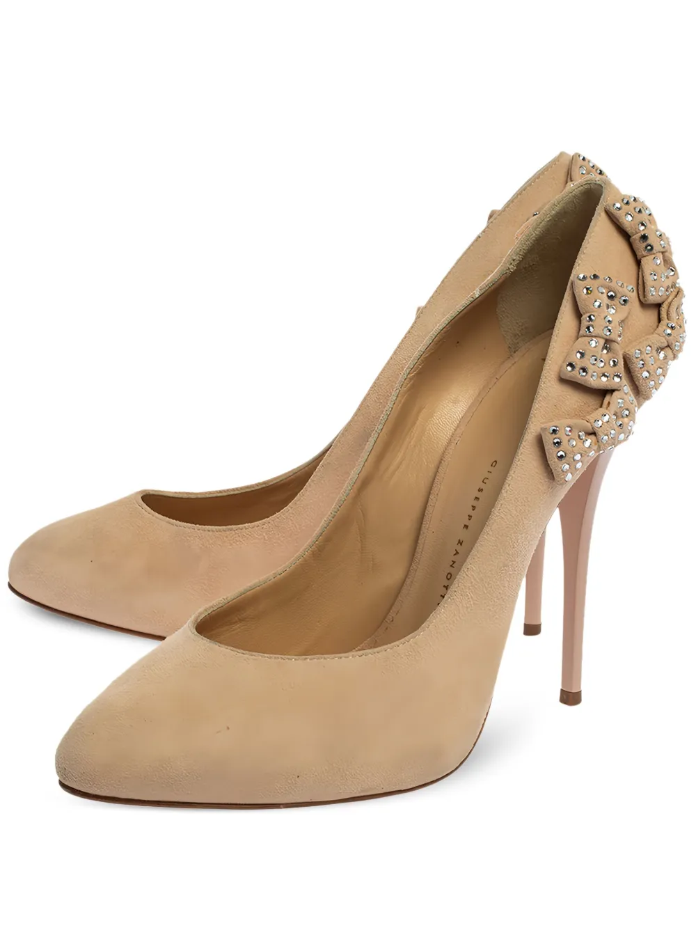 120mm bow-detail suede pumps