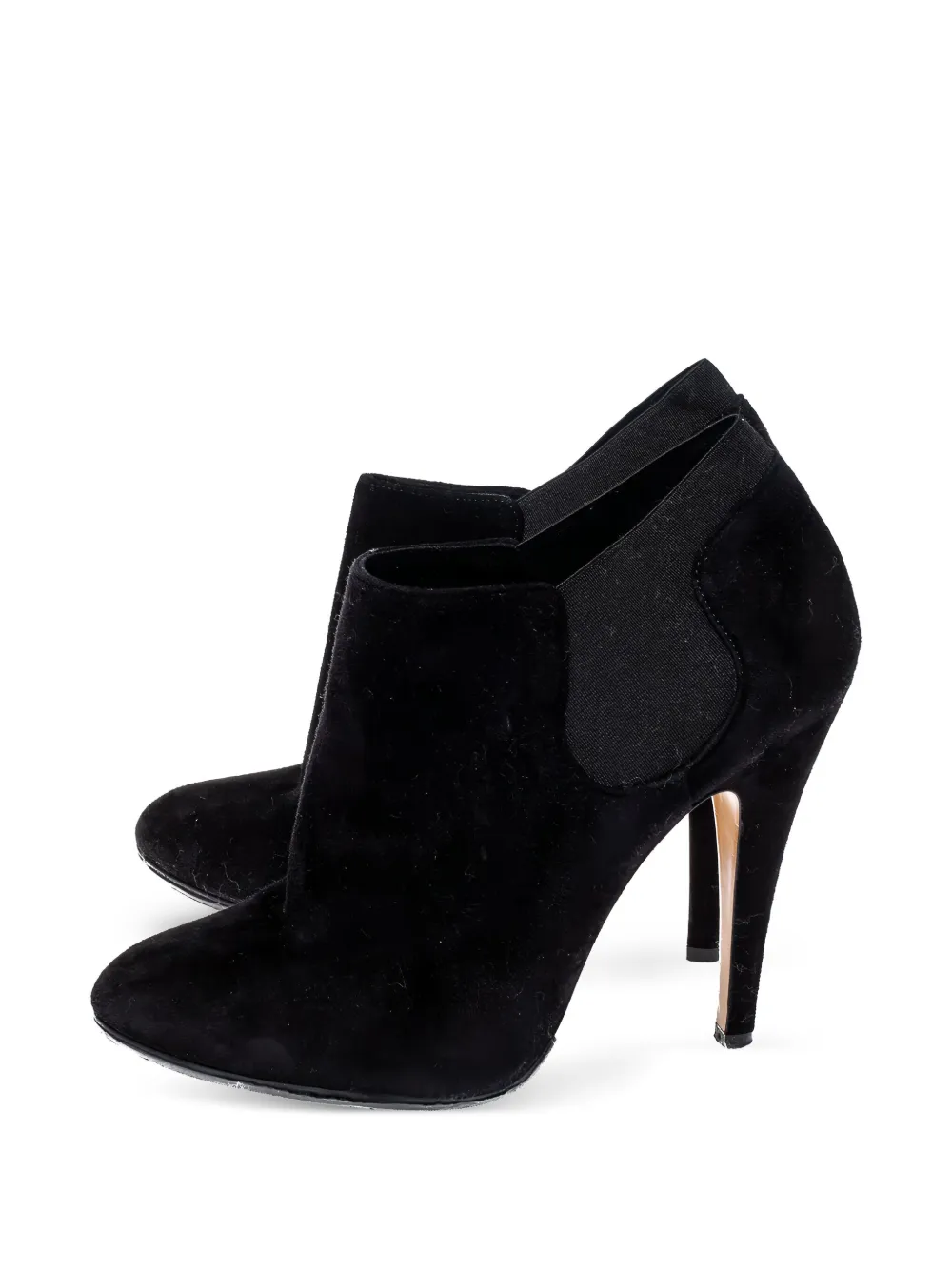 Casadei Vintage 115 mm suède laarzen met elastisch vlak - Zwart