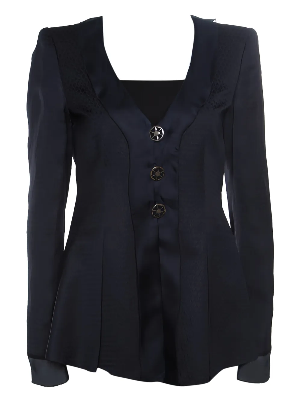 Giorgio Armani Pre-Owned Giacca con bordo in organza - Blu