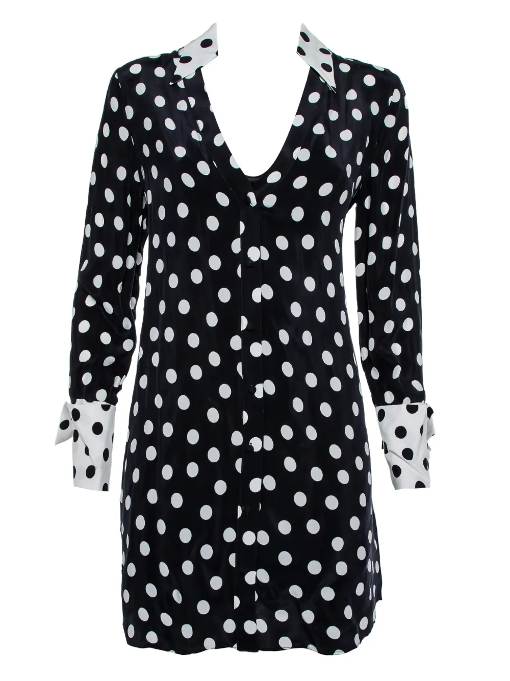 alice + olivia robe courte à pois | noir | Image 1