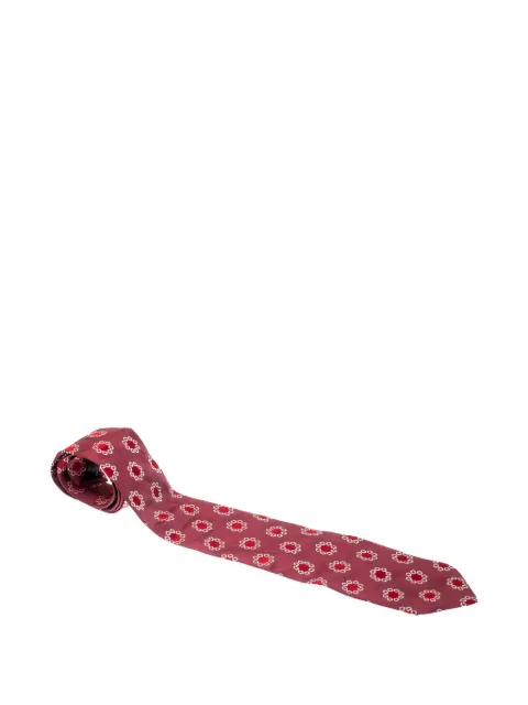 BOSS floral-embroidery silk tie