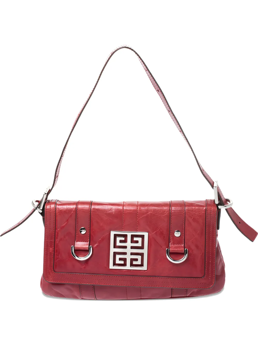 logo-plaque leather shoulder bag