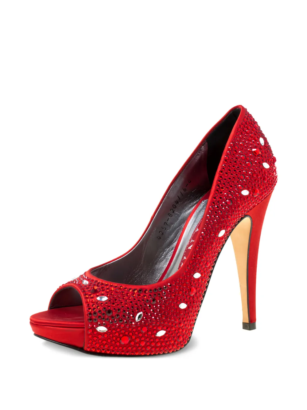 Gina Pre-owned 115mm crystal-embellished peep-toe pumps | Image 2