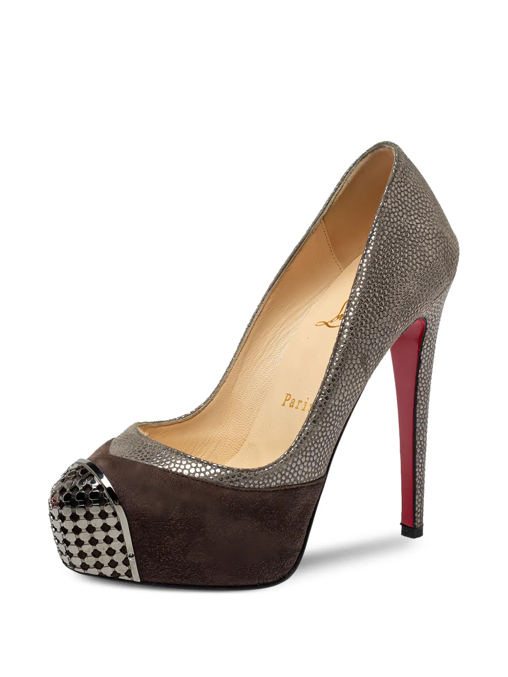 Christian Louboutin Pre-Owned 13 mm pumps met plateauzool en vlakken - Bruin