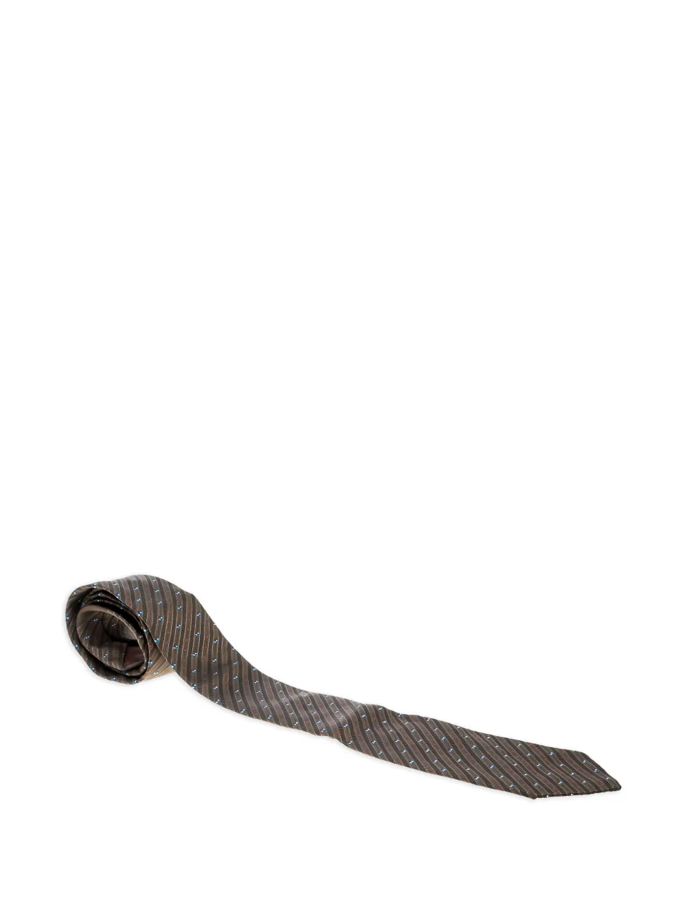 Lanvin Pre-Owned striped silk tie | Brown | Image 1