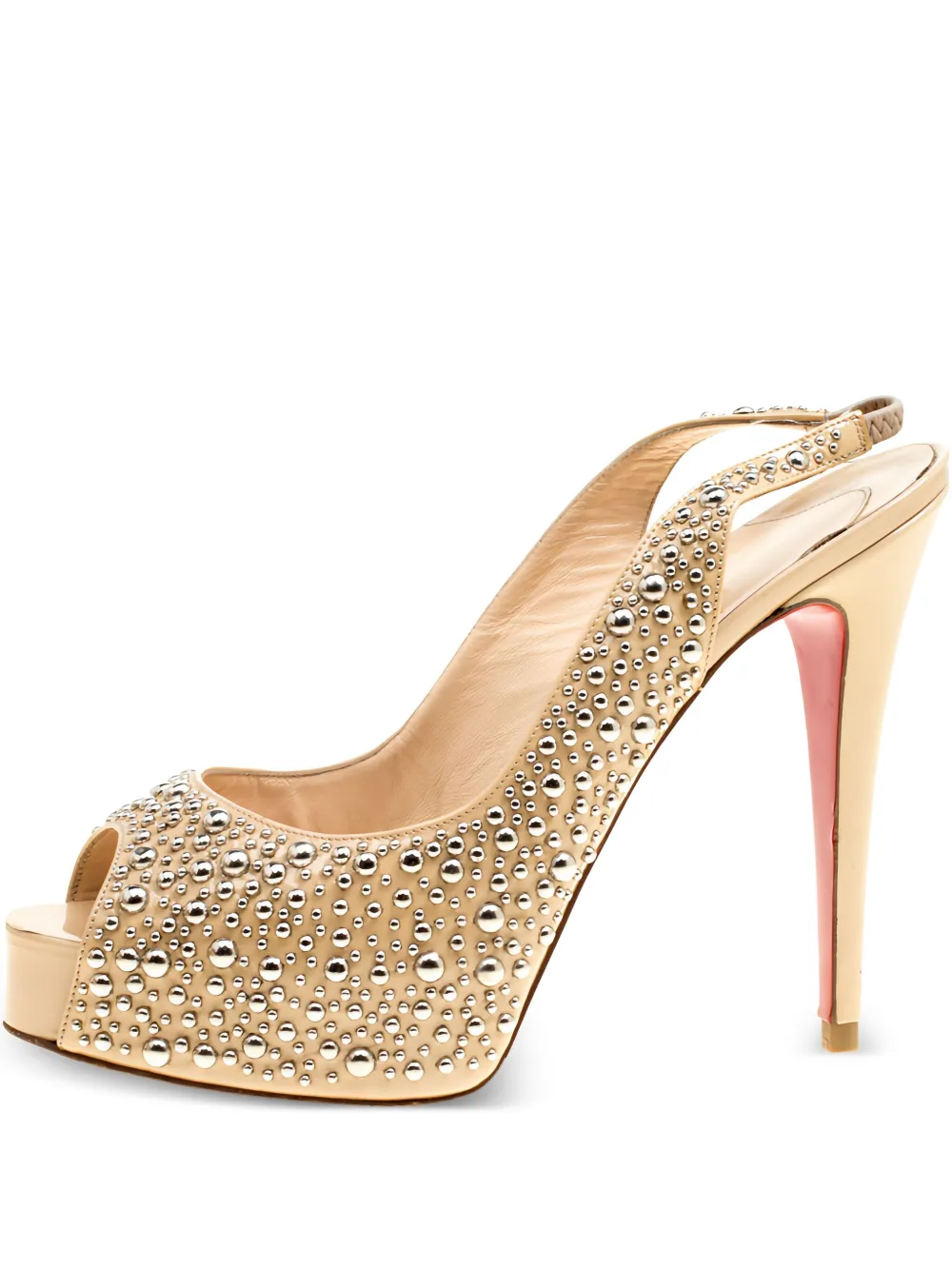 Christian Louboutin Pre-Owned stud-embellished heeled sandals | Neutrals | Image 1