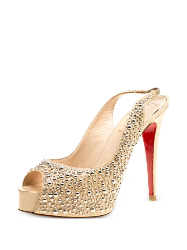 Christian Louboutin Pre-Owned スタッズ サンダル | ニュートラル