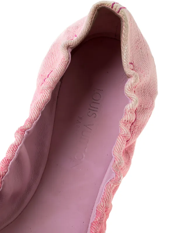 バレエ Louis Vuitton Denim Ballet Shoes Louis Vuitton Blue Monogram Denim Ballet Flats Size 37 | eBay