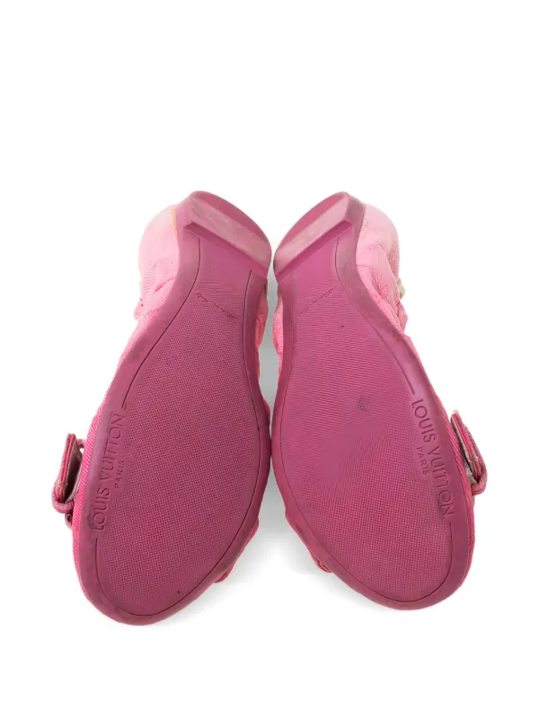 Louis Vuitton Pre-Owned Denim Ballet Flats | Pink | FARFETCH GE