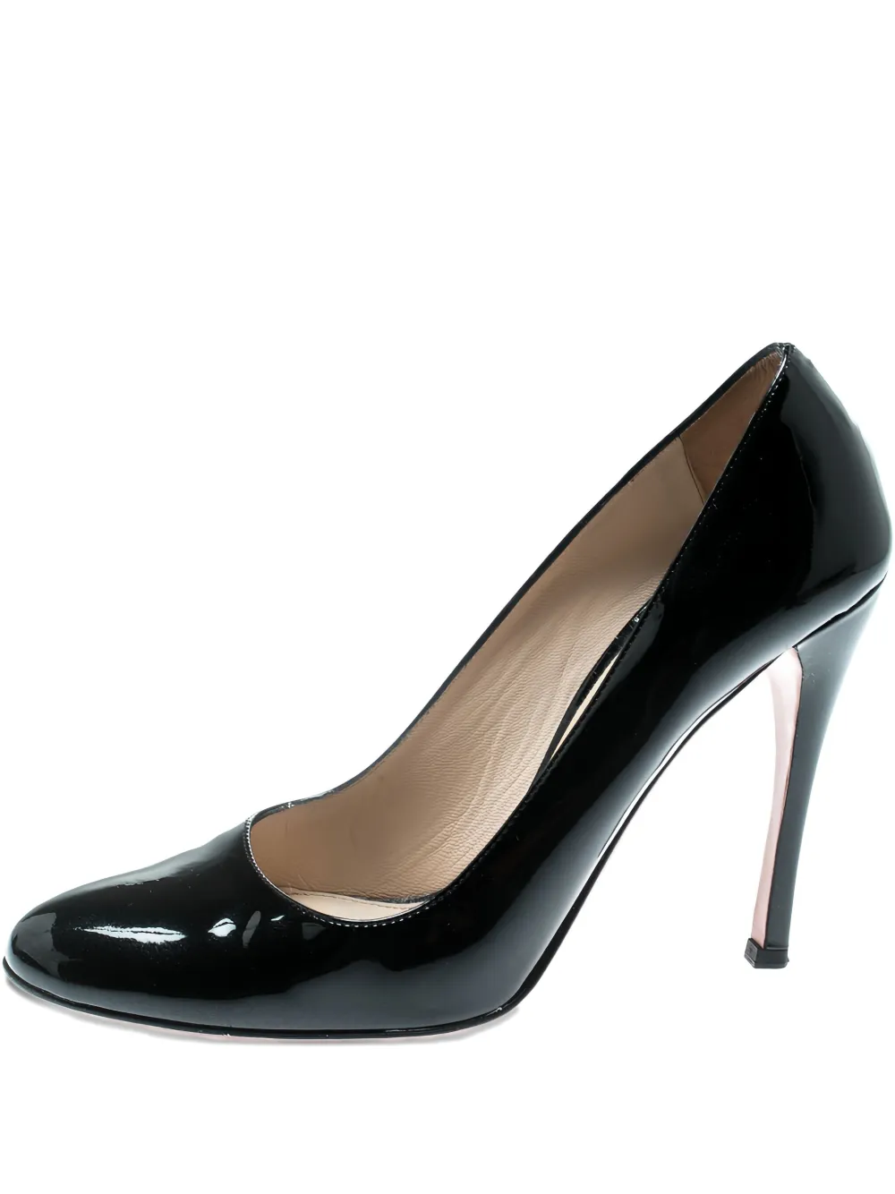 Prada Pre-Owned 110mm patent leather round toe pumps - ブラック Prada Pre-Owned 110mm patent leather round toe pumps - ブラック