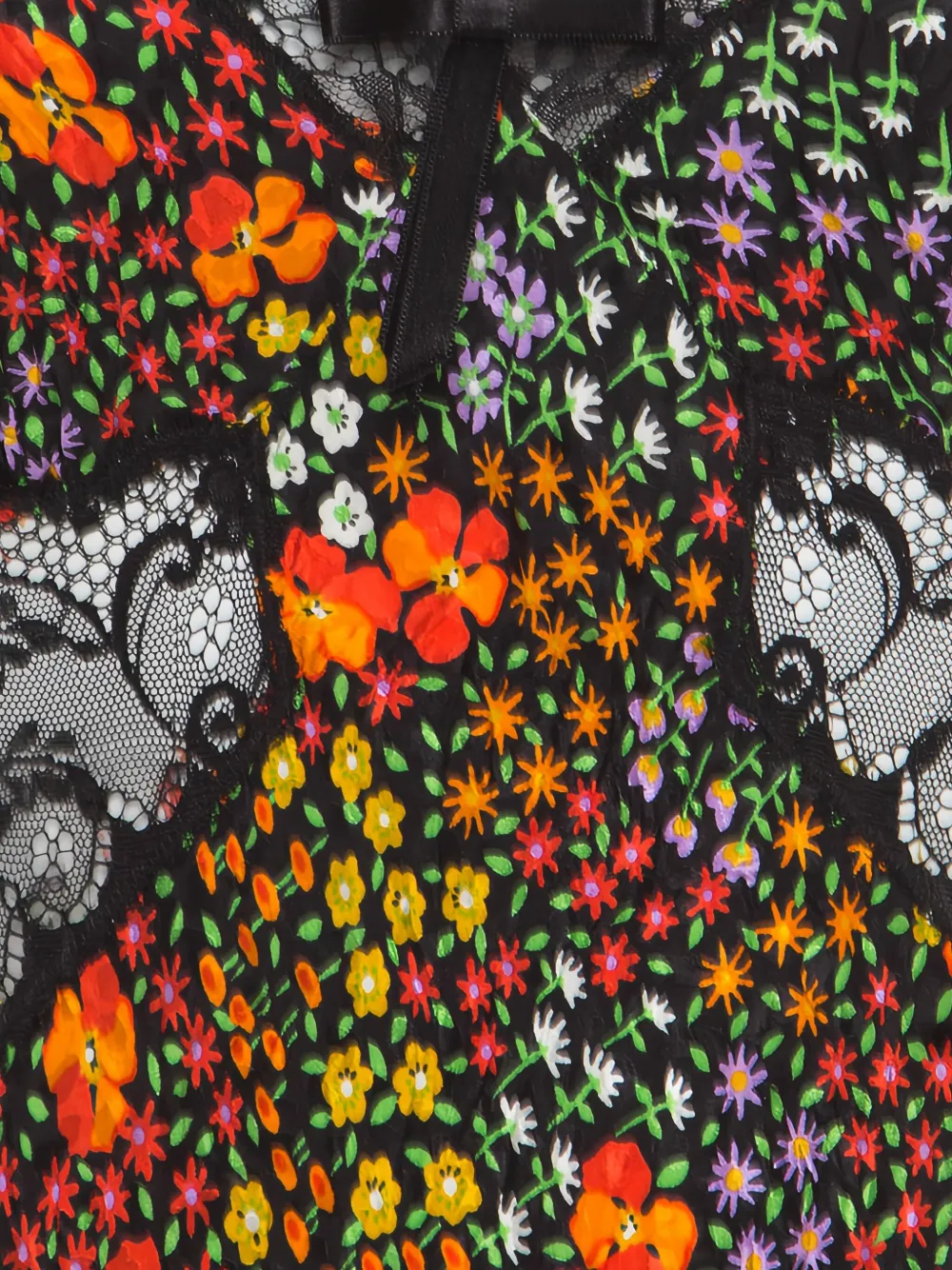 Dolce & Gabbana Pre-Owned 1973 midi-jurk met bloemenkant - Zwart