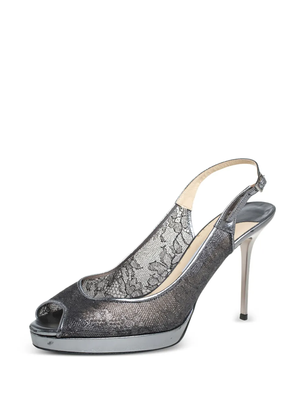 Jimmy Choo Pre-Owned 105mm lace slingback sandals | Heeled Sandals | Image 2