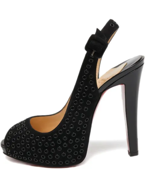 Christian Louboutin Pre-Owned 2024 130mm Aicha eyelet slingback pumps