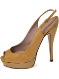 Gucci Pre-Owned 135mm patent leather slingback pumps - Yellow