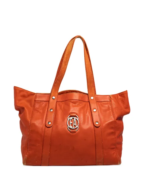 Emporio Armani Pre-Owned logo-appliqué leather tote bag