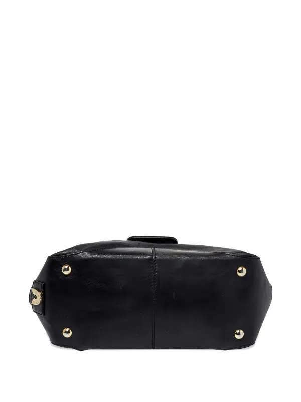 Gianfranco Ferré Pre-Owned Leather Satchel Bag | Black | FARFETCH SG