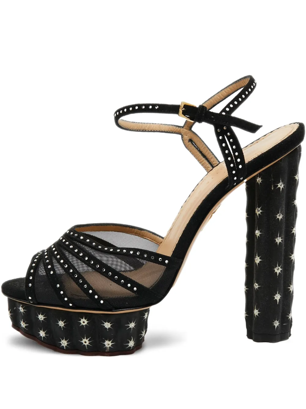Pre-owned Charlotte Olympia 140mm Crystal-embellished Sandals
