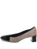 Tod's Vintage 50mm studded cap-toe block-heel pumps - Brown