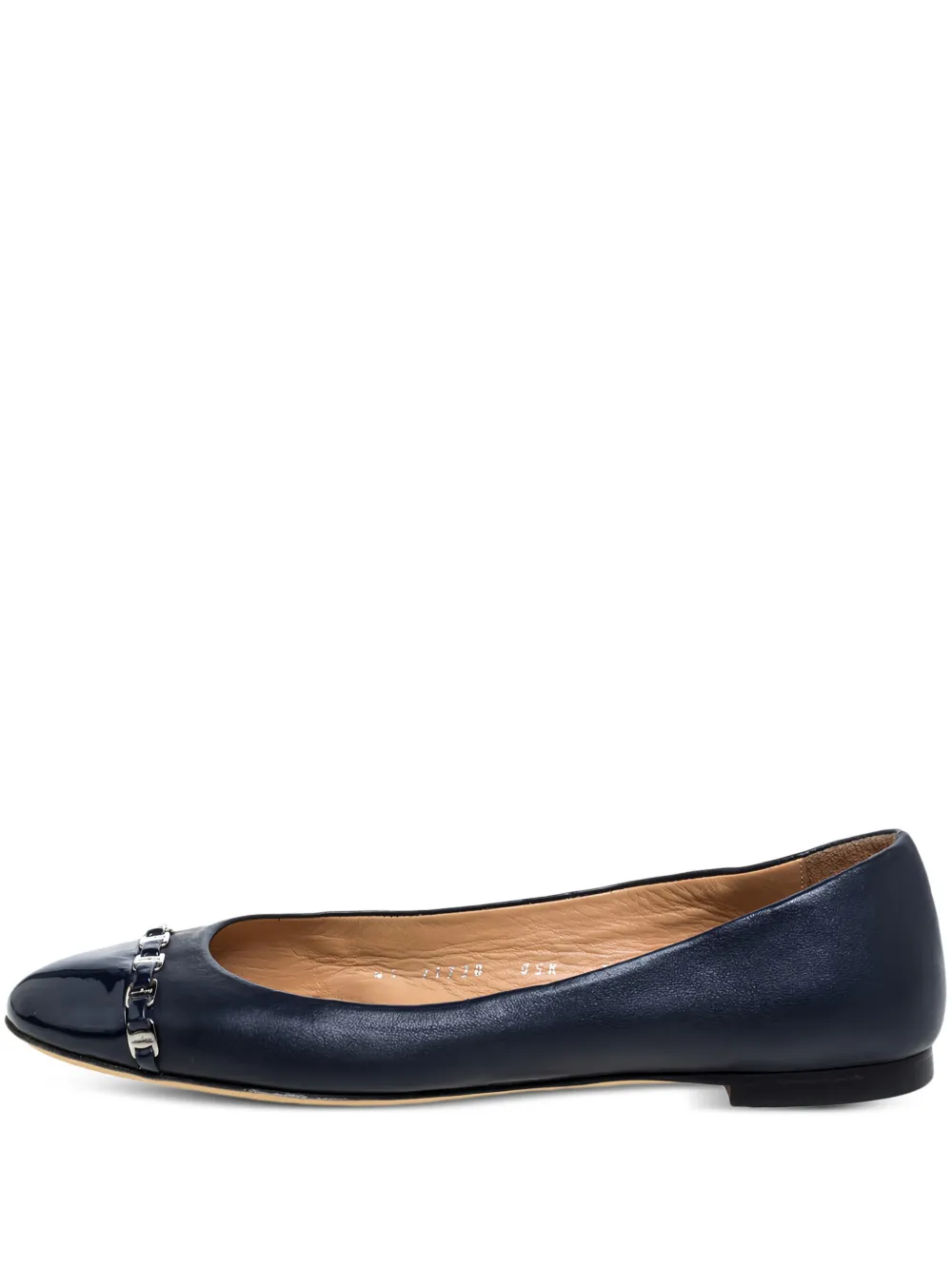 Ferragamo Pre-Owned chain-detail ballet flats | Black | Image 1
