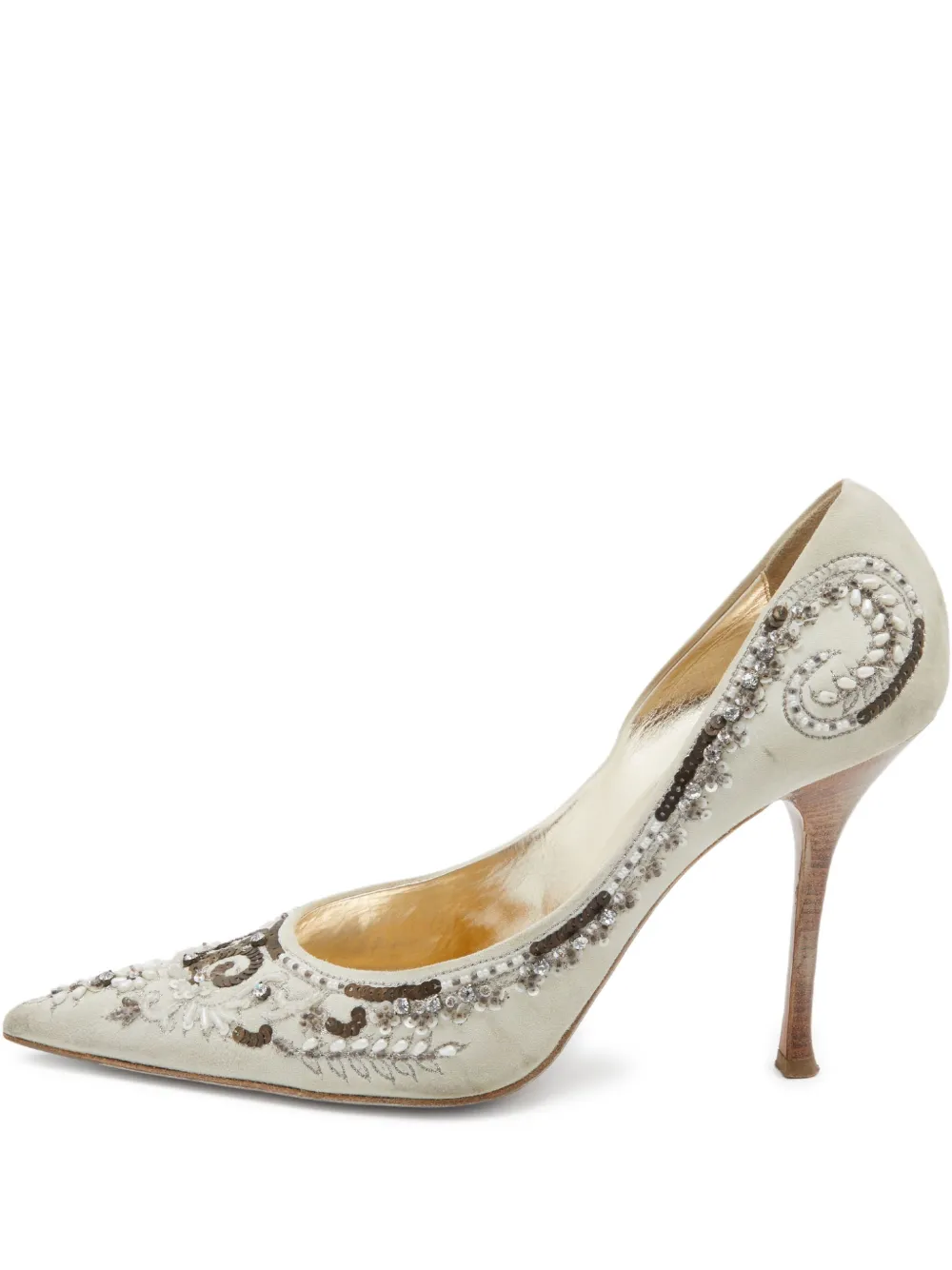 Le Silla embroidered pointed-toe pumps | White | Image 1