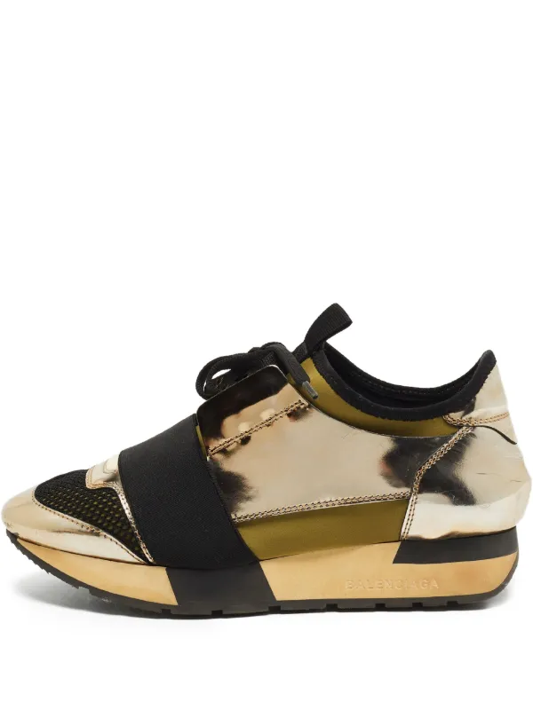 Balenciaga Pre-Owned Race Runner Sneakers Gold FARFETCH