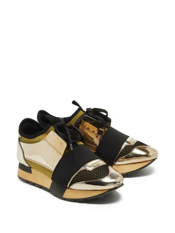 Balenciaga Pre-Owned Race Runner Sneakers Gold FARFETCH JO