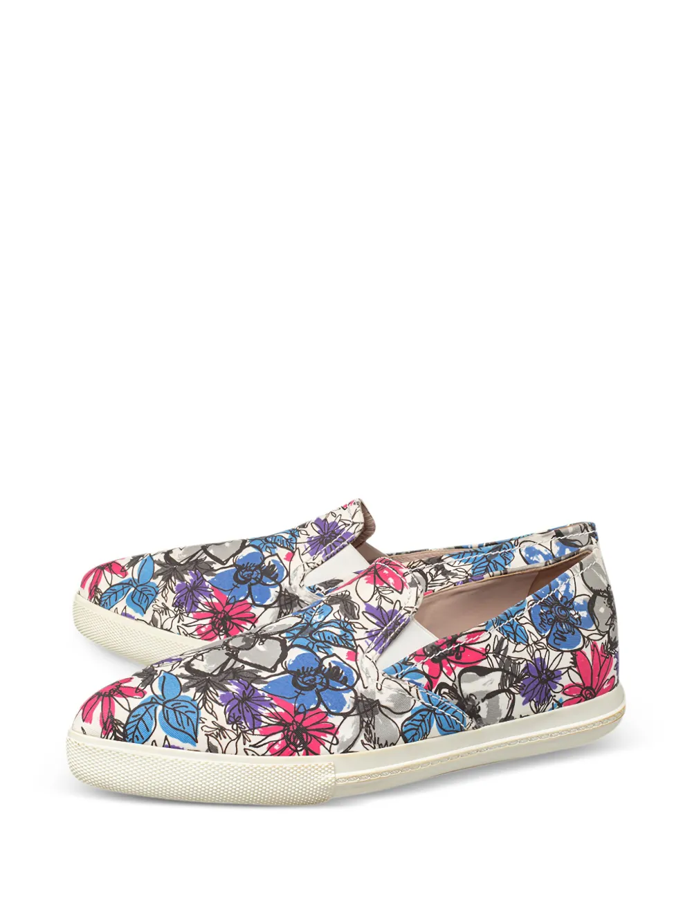 Miu Miu Pre-Owned floral-print slip-on trainers | Image 2