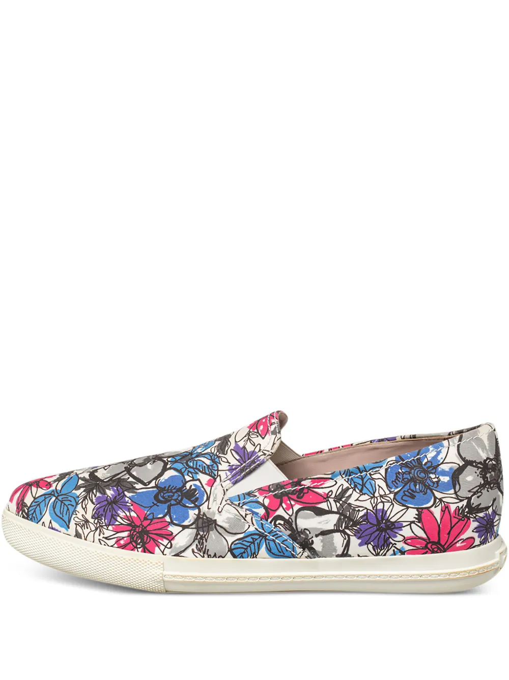 Miu Miu Pre-Owned floral-print slip-on trainers | Blue | Image 1
