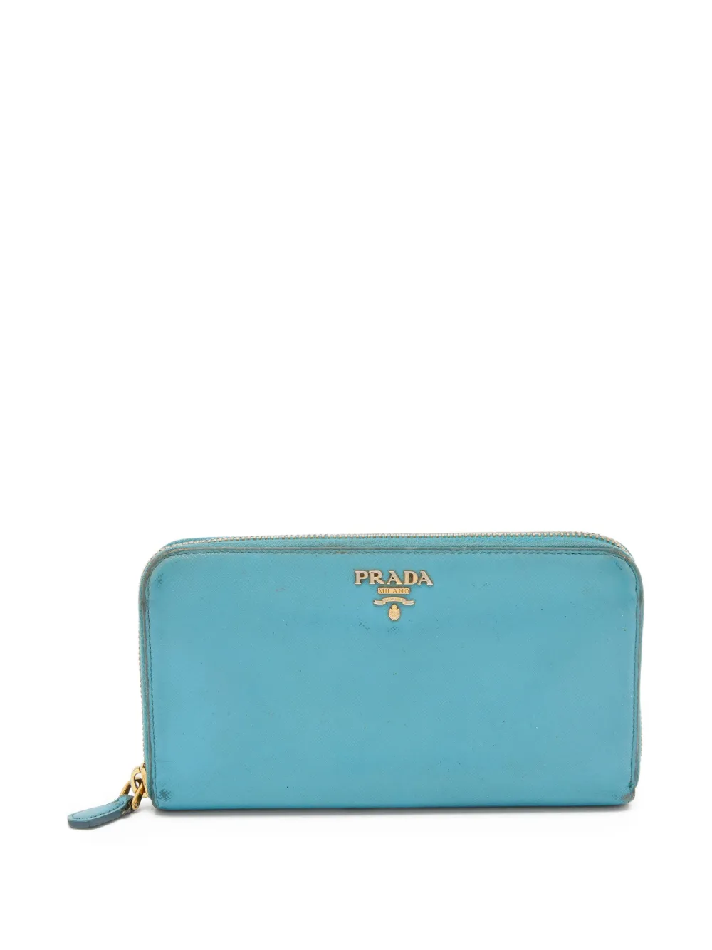 Prada Pre-Owned cartera de piel  con cierre en el contorno | azul | Image 1