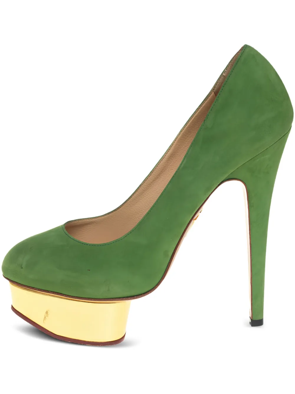 Pre-owned Charlotte Olympia  140mm Suede Platform Pumps