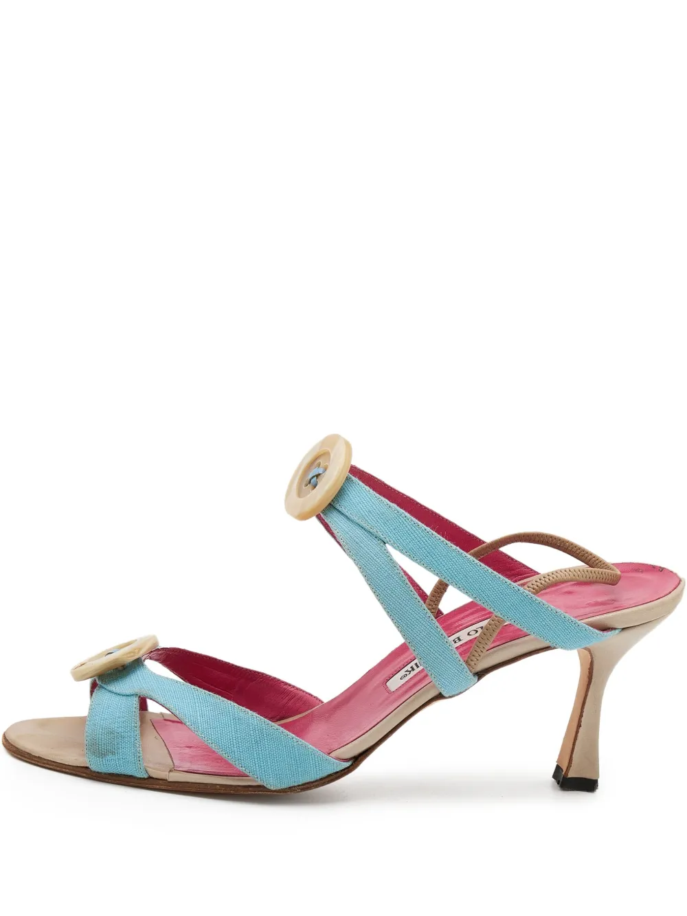 Manolo Blahnik button-embellished strappy sandals | Blue | Image 1
