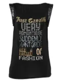 Just Cavalli Vintage sequin-embellished graphic top - Black